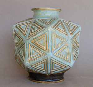 Turquoise & Gold Vase