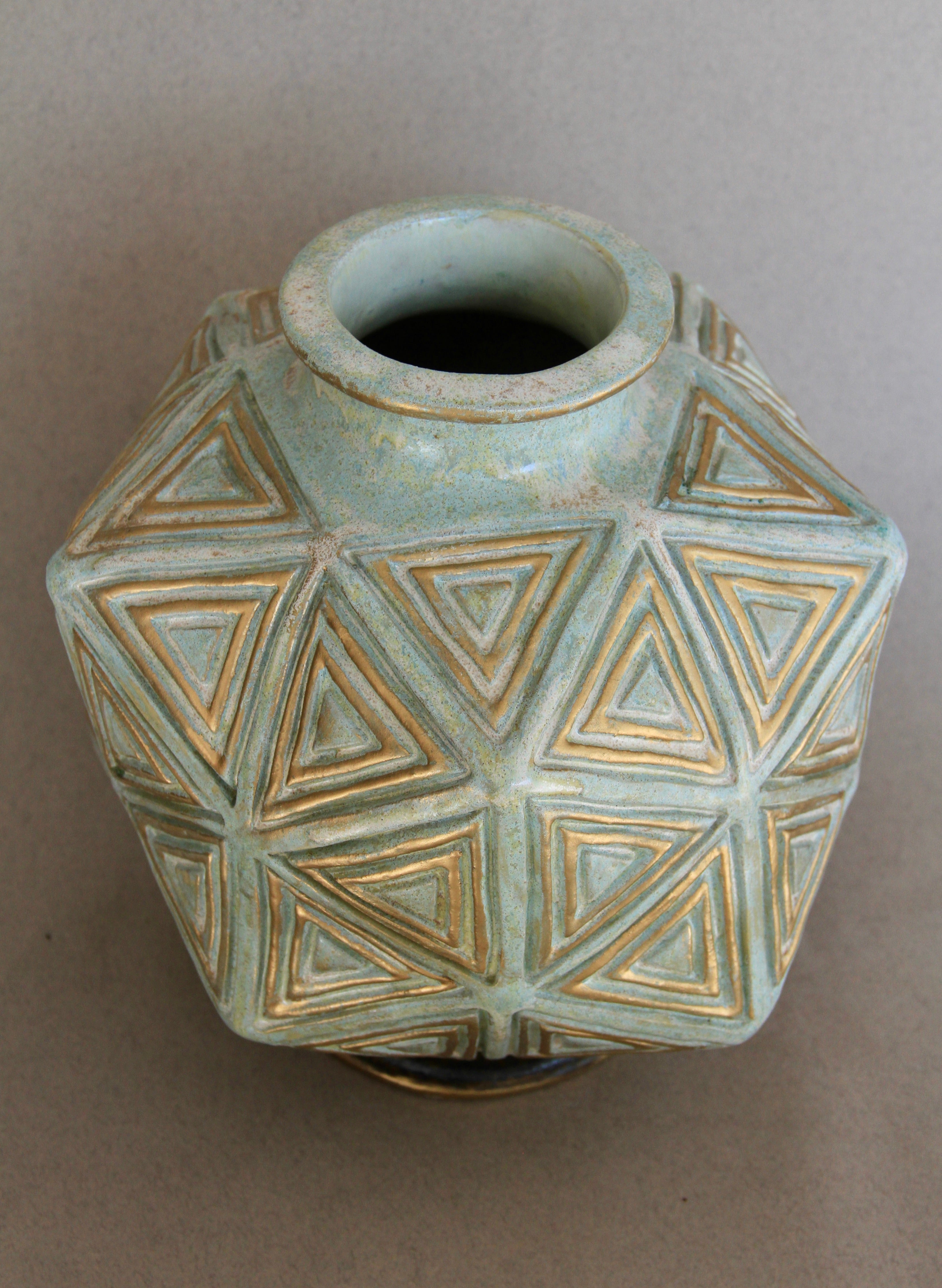 Turquoise & Gold Vase